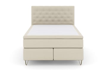 LEXI No 6 Kontinentalsäng 140 F Latex/Memory Beige/Metall