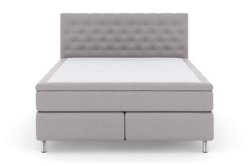 LEXI No 6 Kontinentalsäng 160 F/M Watergel Ljusgrå/Metall