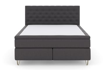 LEXI No 6 Kontinentalsäng 160 F/M Watergel Mörkgrå/Metall