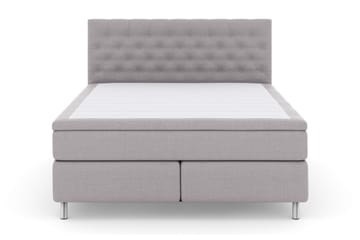 LEXI No 6 Kontinentalsäng 210 F Memory/Pocket Ljusgrå/Metall