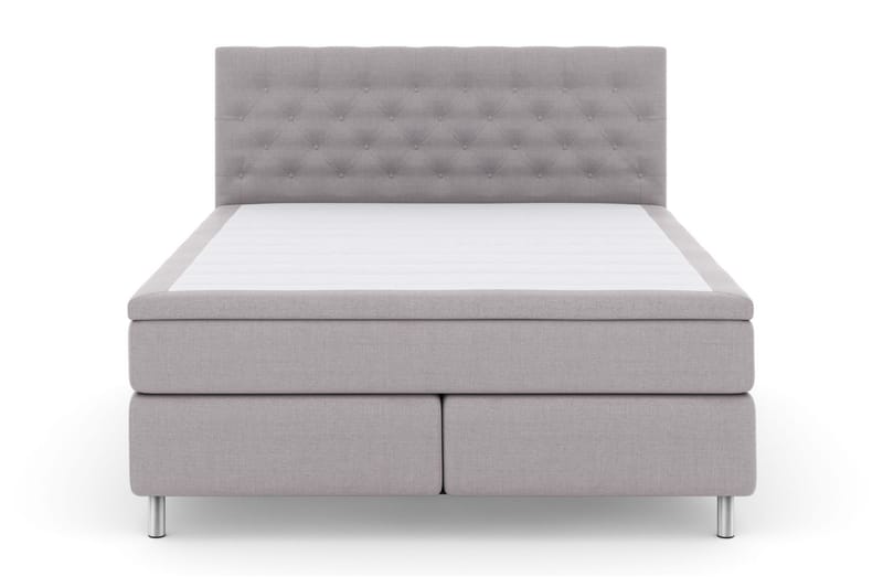 LEXI No 6 Kontinentalsäng 210 F Memory/Pocket Ljusgrå/Metall - Möbler - Sovrum - Sängar - Kontinentalsängar