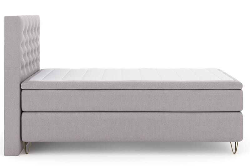 LEXI No 6 Sängpaket 120 Medium Memory/Pocket - Ljusgrå/Metall V-form - Möbler - Sovrum - Sängar - Komplett Sängpaket