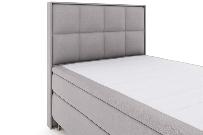 LEXI No 6 Sängpaket 140 Fast Latex/Memory - Ljusgrå/Guld - Möbler - Sovrum - Sängar - Komplett Sängpaket