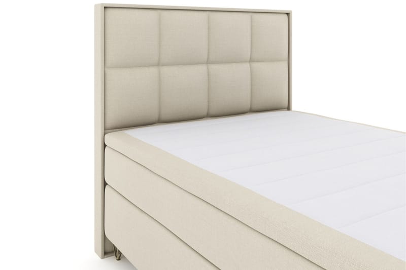 LEXI No 6 Sängpaket 140 Fast/Medium Watergel - Beige/Metall V-form - Komplett Sängpaket - Kontinentalsängar