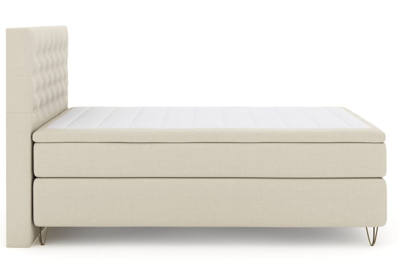 LEXI No 6 Sängpaket 140 F/M Memory/Pocket - Beige/Metall V-form - Komplett Sängpaket - Kontinentalsängar