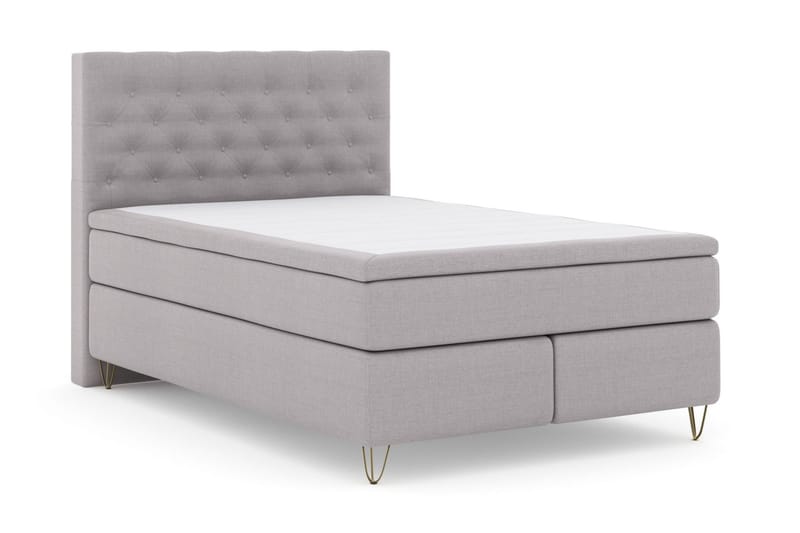 LEXI No 6 Sängpaket 140 F/M Memory/Pocket - Ljusgrå/Metall V-form - Möbler - Sovrum - Sängar - Komplett Sängpaket