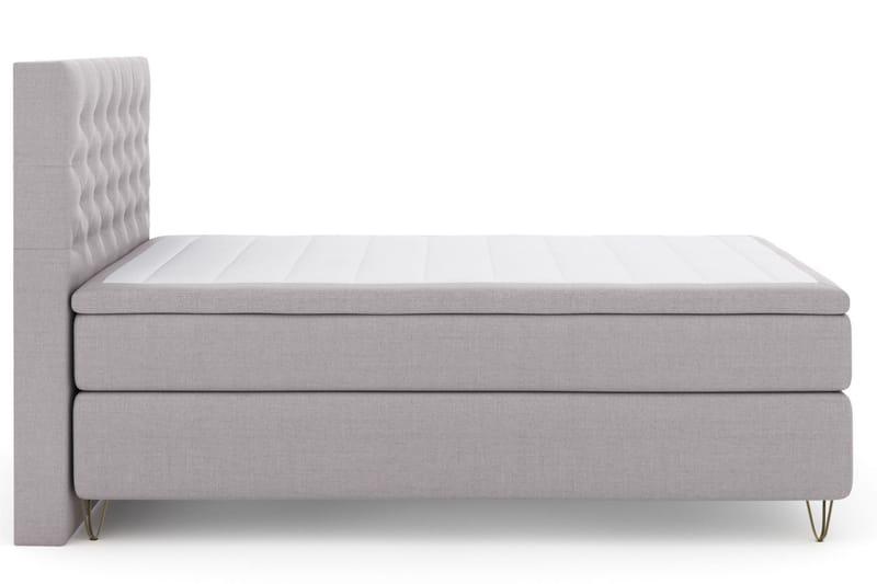 LEXI No 6 Sängpaket 140 F/M Memory/Pocket - Ljusgrå/Metall V-form - Möbler - Sovrum - Sängar - Komplett Sängpaket