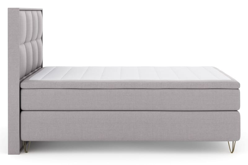 LEXI No 6 Sängpaket 140 F/M Memory/Pocket - Ljusgrå/Metall V-form - Möbler - Sovrum - Sängar - Komplett Sängpaket