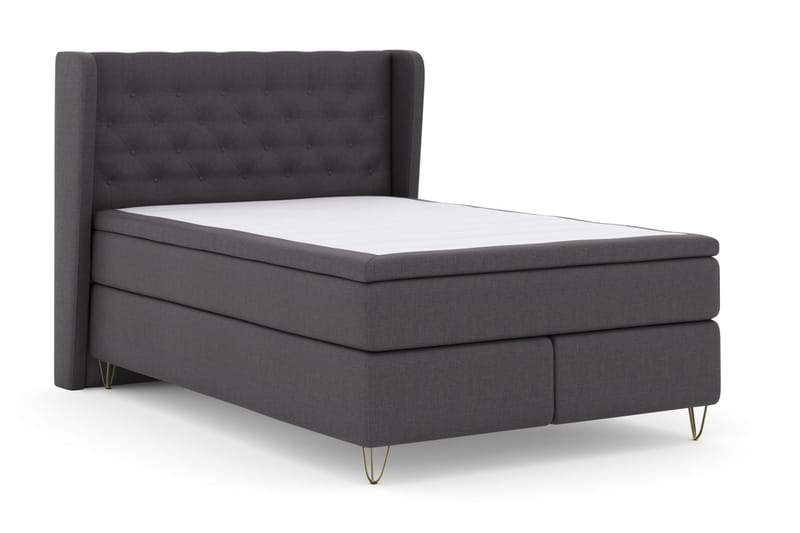 LEXI No 6 Sängpaket 140 F/M Memory/Pocket - Mörkgrå/Metall V-form - Möbler - Sovrum - Sängar - Komplett Sängpaket