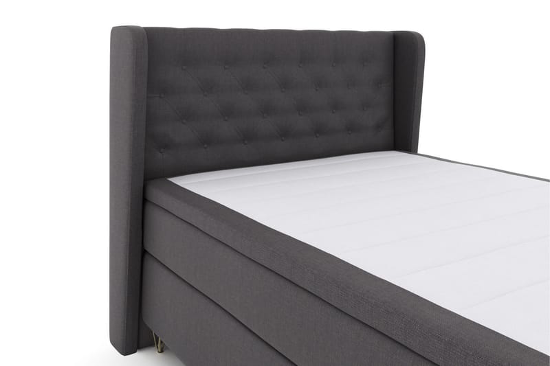 LEXI No 6 Sängpaket 140 F/M Memory/Pocket - Mörkgrå/Metall V-form - Möbler - Sovrum - Sängar - Komplett Sängpaket