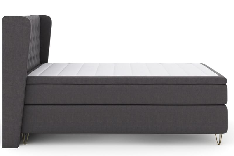 LEXI No 6 Sängpaket 140 F/M Memory/Pocket - Mörkgrå/Metall V-form - Möbler - Sovrum - Sängar - Komplett Sängpaket