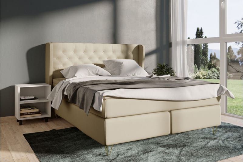 LEXI No 6 Sängpaket 140 Medium Latex/Memory - Beige/Silver - Möbler - Sovrum - Sängar - Komplett Sängpaket