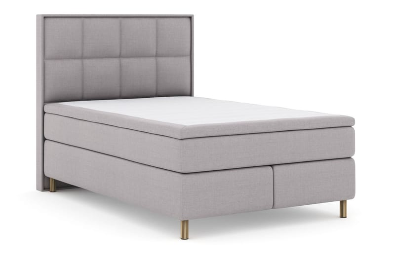 LEXI No 6 Sängpaket 140 Medium Latex/Memory - Ljusgrå/Koppar - Möbler - Sovrum - Sängar - Kontinentalsängar