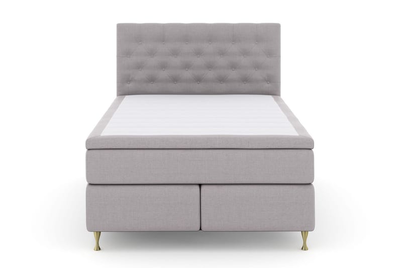 LEXI No 6 Sängpaket 140 Medium Memory/Pocket - Ljusgrå/Guld - Möbler - Sovrum - Sängar - Komplett Sängpaket