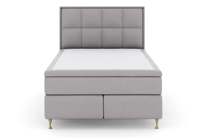 LEXI No 6 Sängpaket 140 Medium Watergel - Ljusgrå/Guld - Möbler - Sovrum - Sängar - Kontinentalsängar