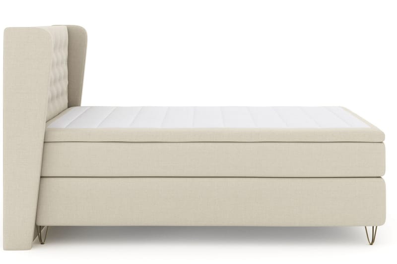 LEXI No 6 Sängpaket 160 Fast Memory/Pocket - Beige/Metall V-form - Möbler - Sovrum - Sängar - Komplett Sängpaket