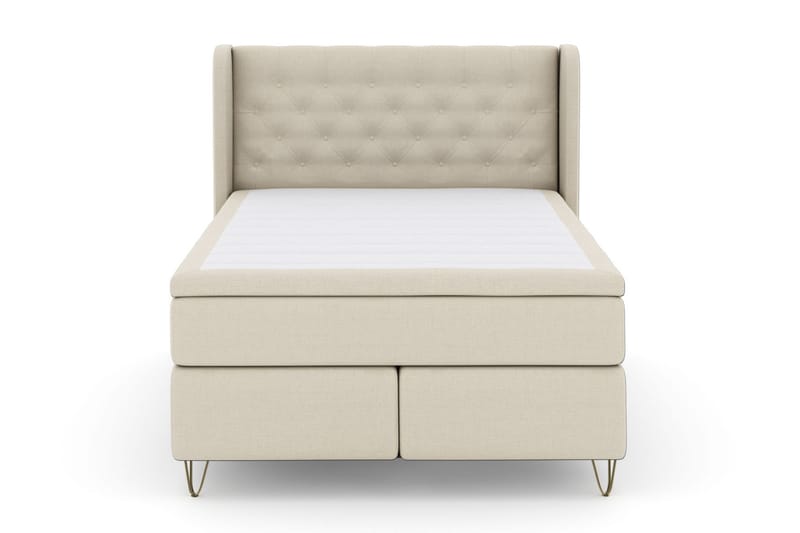 LEXI No 6 Sängpaket 160 Medium Memory/Pocket - Beige/Metall V-form - Möbler - Sovrum - Sängar - Komplett Sängpaket