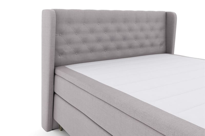 LEXI No 6 Sängpaket 160 Medium Memory/Pocket - Ljusgrå/Metall V-form - Möbler - Sovrum - Sängar - Komplett Sängpaket