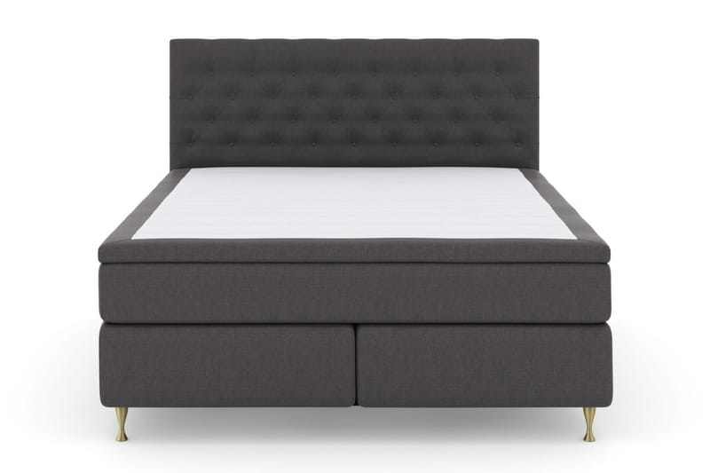 LEXI No 6 Sängpaket 160 Medium Memory/Pocket - Mörkgrå/Guld - Möbler - Sovrum - Sängar - Komplett Sängpaket
