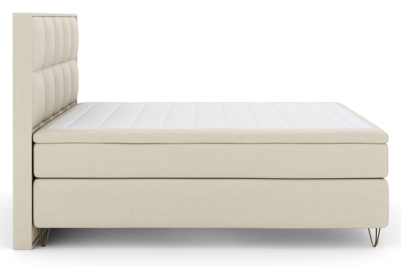 LEXI No 6 Sängpaket 180 Fast Memory/Pocket - Beige/Metall V-form - Möbler - Sovrum - Sängar - Komplett Sängpaket
