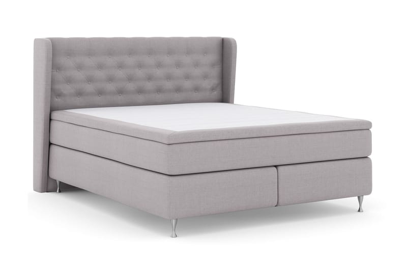 LEXI No 6 Sängpaket 180 Fast Memory/Pocket - Ljusgrå/Silver - Möbler - Sovrum - Sängar - Komplett Sängpaket