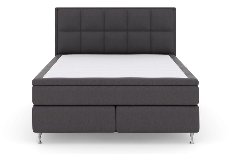 LEXI No 6 Sängpaket 180 Fast Memory/Pocket, Mörkgrå/Silver