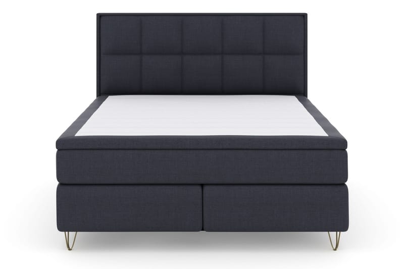 LEXI No 6 Sängpaket 180 F/M Memory/Pocket - Blå/Metall V-form - Möbler - Sovrum - Sängar - Kontinentalsängar
