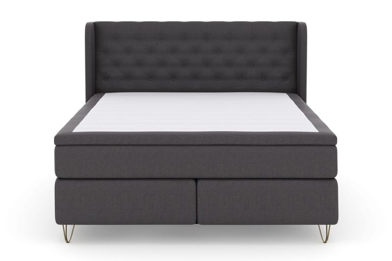 LEXI No 6 Sängpaket 180 F/M Memory/Pocket - Mörkgrå/Metall V-form - Möbler - Sovrum - Sängar - Komplett Sängpaket