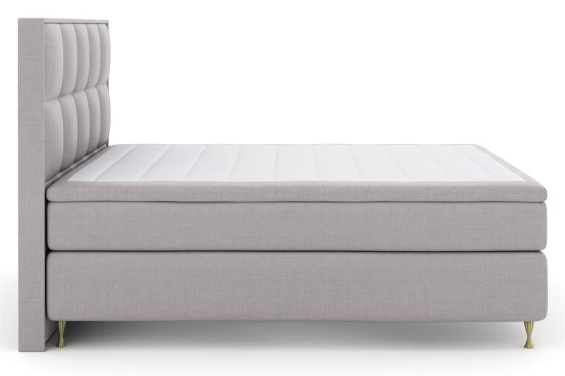 LEXI No 6 Sängpaket 210x210 Fast Memory/Pocket - Ljusgrå/Guld - Möbler - Sovrum - Sängar - Komplett Sängpaket