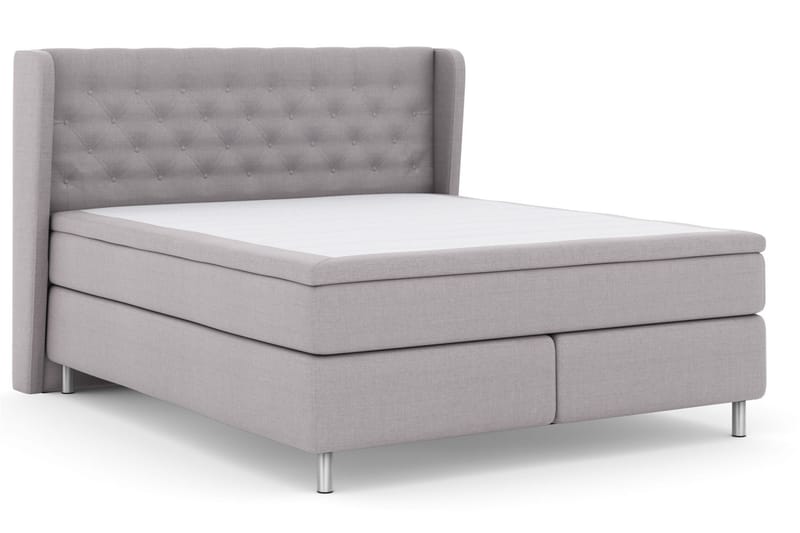 LEXI No 6 Sängpaket 210x210 Fast Memory/Pocket - Ljusgrå/Metall - Möbler - Sovrum - Sängar - Komplett Sängpaket