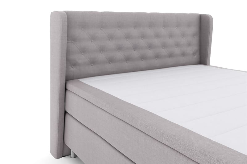 LEXI No 6 Sängpaket 210x210 Fast Memory/Pocket - Ljusgrå/Metall - Möbler - Sovrum - Sängar - Komplett Sängpaket