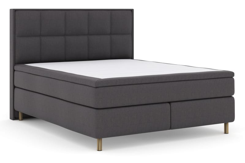 LEXI No 6 Sängpaket 210x210 Fast/Medium Watergel - Mörkgrå/Koppar - Möbler - Sovrum - Sängar - Komplett Sängpaket
