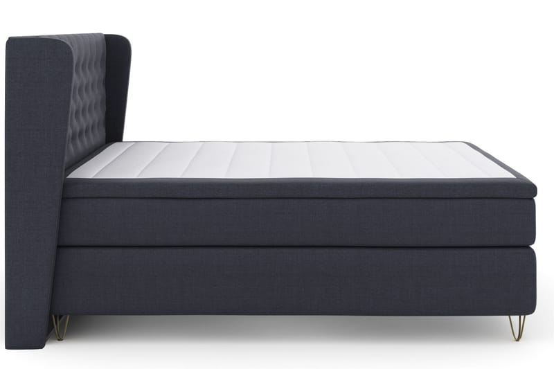 LEXI No 6 Sängpaket 210x210 F/M Memory/Pocket - Blå/Metall V-form - Möbler - Sovrum - Sängar - Komplett Sängpaket