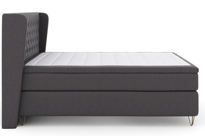 LEXI No 6 Sängpaket 210x210 F/M Memory/Pocket - Mörkgrå/Metall V-form - Möbler - Sovrum - Sängar - Komplett Sängpaket