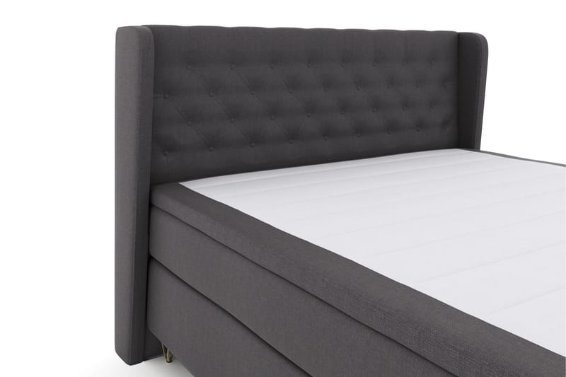 LEXI No 6 Sängpaket 210x210 F/M Memory/Pocket - Mörkgrå/Metall V-form - Möbler - Sovrum - Sängar - Komplett Sängpaket