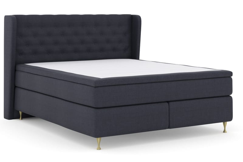 LEXI No 6 Sängpaket 210x210 Medium Memory/Pocket - Blå/Guld - Möbler - Sovrum - Sängar - Komplett Sängpaket