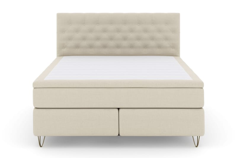 LEXI No 6 Sängpaket 210x210 Medium Watergel - Beige/Metall V-form - Möbler - Sovrum - Sängar - Kontinentalsängar