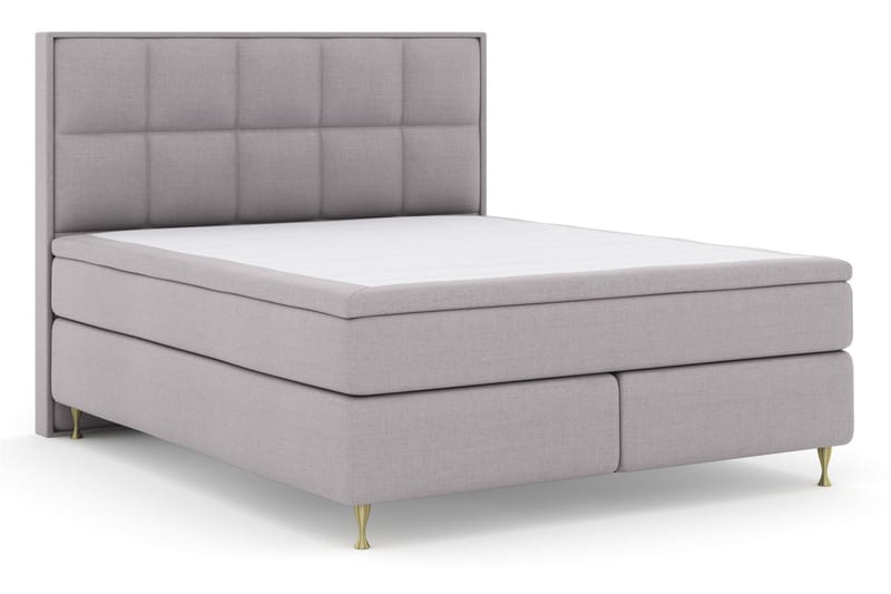 LEXI No 6 Sängpaket 210x210 Medium Watergel - Ljusgrå/Guld - Möbler - Sovrum - Sängar - Komplett Sängpaket