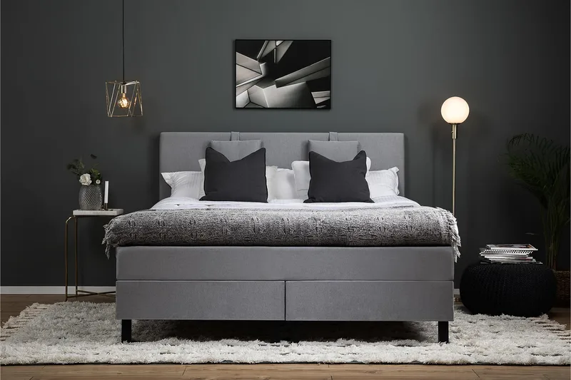 Lucky 150 Kontinentalsäng Grå - Möbler - Sovrum - Sängar - Kontinentalsängar