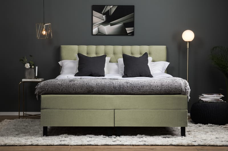 Lucky 160 Kontinentalsängspaket Grön - Möbler - Sovrum - Sängar - Kontinentalsängar