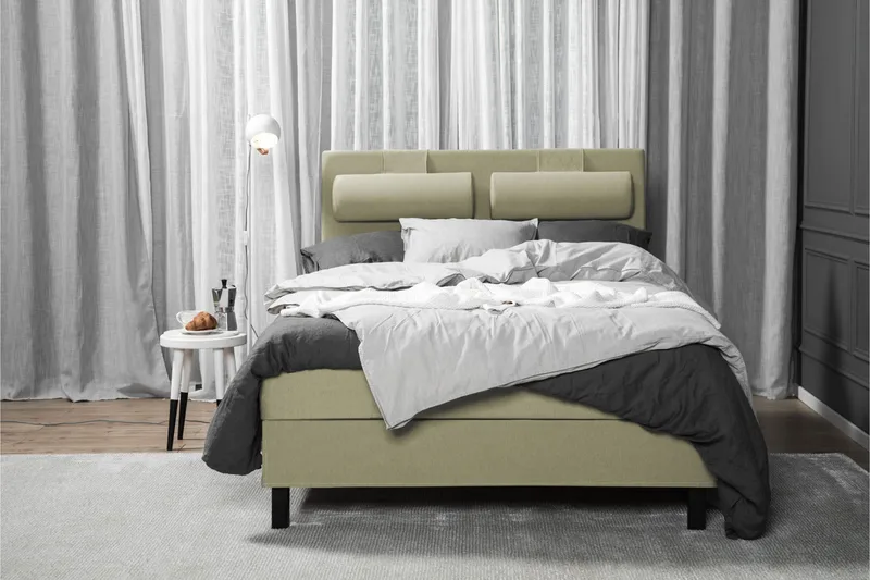 Lucky Komplett Sängpaket 140x200 Skum Slät Sänggavel - Grön - Möbler - Sovrum - Sängar - Kontinentalsängar