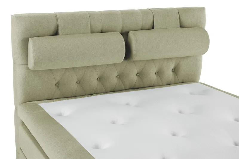 Lucky Komplett Sängpaket 140x200 Polyeter Diamant Sänggavel - Nackkudde Stor Grön - Möbler - Sovrum - Sängar - Kontinentalsängar