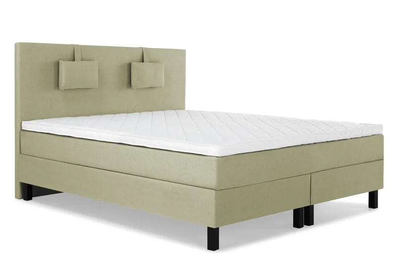 Lucky Komplett Sängpaket 160x200 Skum Slät Sänggavel - Nackkudde Liten Grön - Möbler - Sovrum - Sängar - Kontinentalsängar