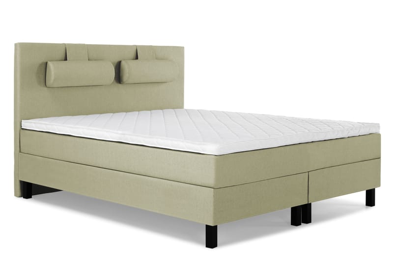 Lucky Komplett Sängpaket 160x200 Skum Slät Sänggavel - Nackkudde Stor Grön - Möbler - Sovrum - Sängar - Kontinentalsängar