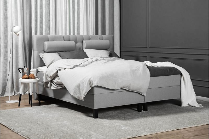 Lucky Komplett Sängpaket 180x200 Latex Diamant Sänggavel - Nackkudde Liten Mellangrå - Möbler - Sovrum - Sängar - Kontinentalsängar