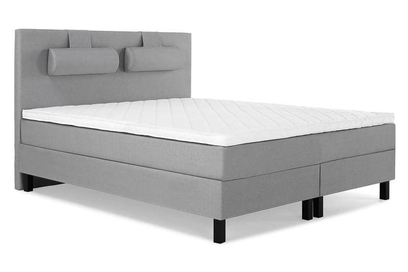 Lucky Komplett Sängpaket 180x200 Skum Slät Sänggavel - Nackkudde Stor Mellangrå - Möbler - Sovrum - Sängar - Kontinentalsängar