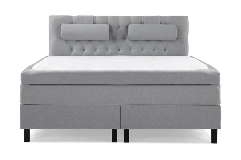 Lucky Komplett Sängpaket 180x200 Polyeter Diamant Sänggavel - Grå - Möbler - Sovrum - Sängar - Kontinentalsängar