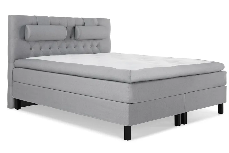 Lucky Komplett Sängpaket 180x200 Polyeter Diamant Sänggavel - Grå - Möbler - Sovrum - Sängar - Kontinentalsängar