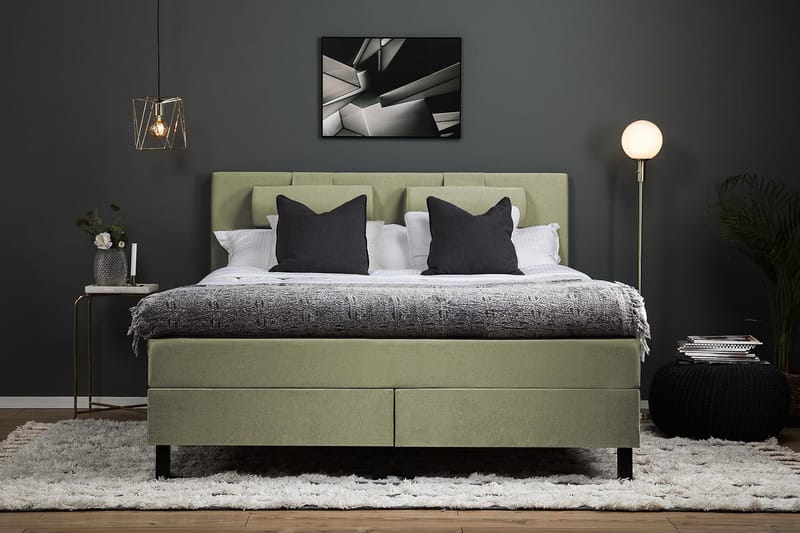 Lucky Kontinentalsäng 150x200Polyeter - Grön - Möbler - Sovrum - Sängar - Kontinentalsängar