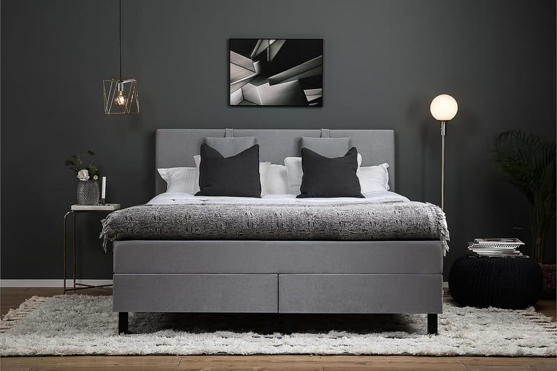 Lucky Kontinentalsäng 150x200Polyeter - Mellangrå - Möbler - Sovrum - Sängar - Kontinentalsängar